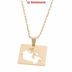 Collier Pendentif Carte Colombie - Acier Inoxydable - Minimaliste - Cadeau Femme