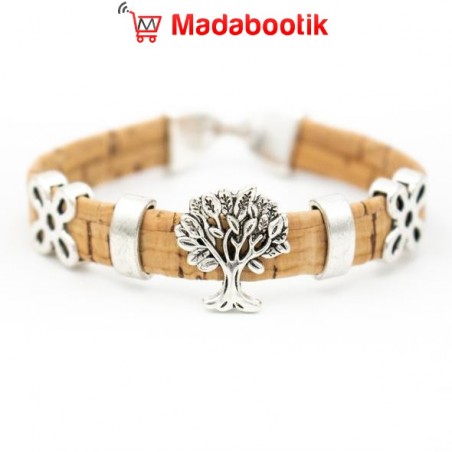 bracelet arbre de vie en liège pour femme